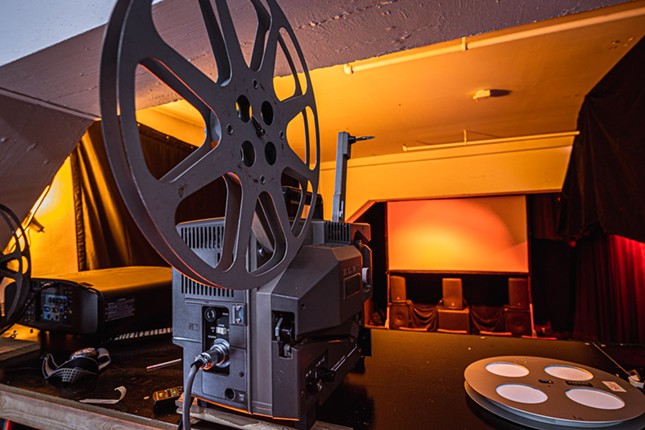 Ybor City's Screen Door Microcinema is a 800-square-foot theater that holds 38 seats, has theater quality sound and screen, Super 8-mm, 35-mm, and 16-mm projectors, and a vast collection of films.