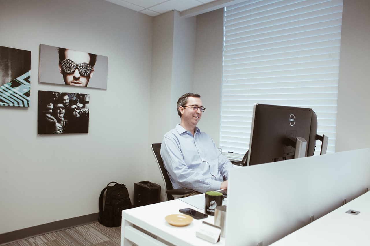 Symphonic Distribution's new CFO, Taylor Garland, pictured inside the company's Tampa, Florida headquarters on March 30, 2018.