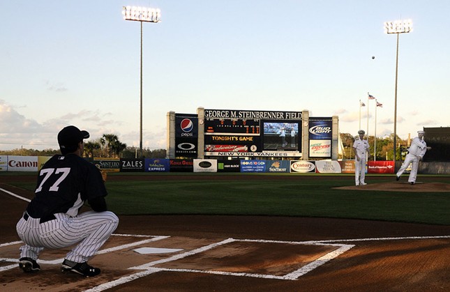Watch the New York Yankees take on the Toronto Blue Jays in the 2019 spring training opener at George M. Steinbrenner Field in Tampa.Sat. Feb. 23, 1:05 p.m.
    Photo via U.S. Navy photo by Mass Communication Specialist 2nd Class Michelle Kapica [Public domain]