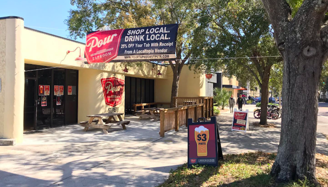Pour Taproom  
225 2nd Ave. N., St., St. Petersburg
Before shutting down earlier this month, Pour Taproom offered selections of self-serve beer and wine on tap, trivia, and a dog-friendly atmosphere. The bar served St. Pete residents for just under three years.
Photo via Pour Taproom/Facebook