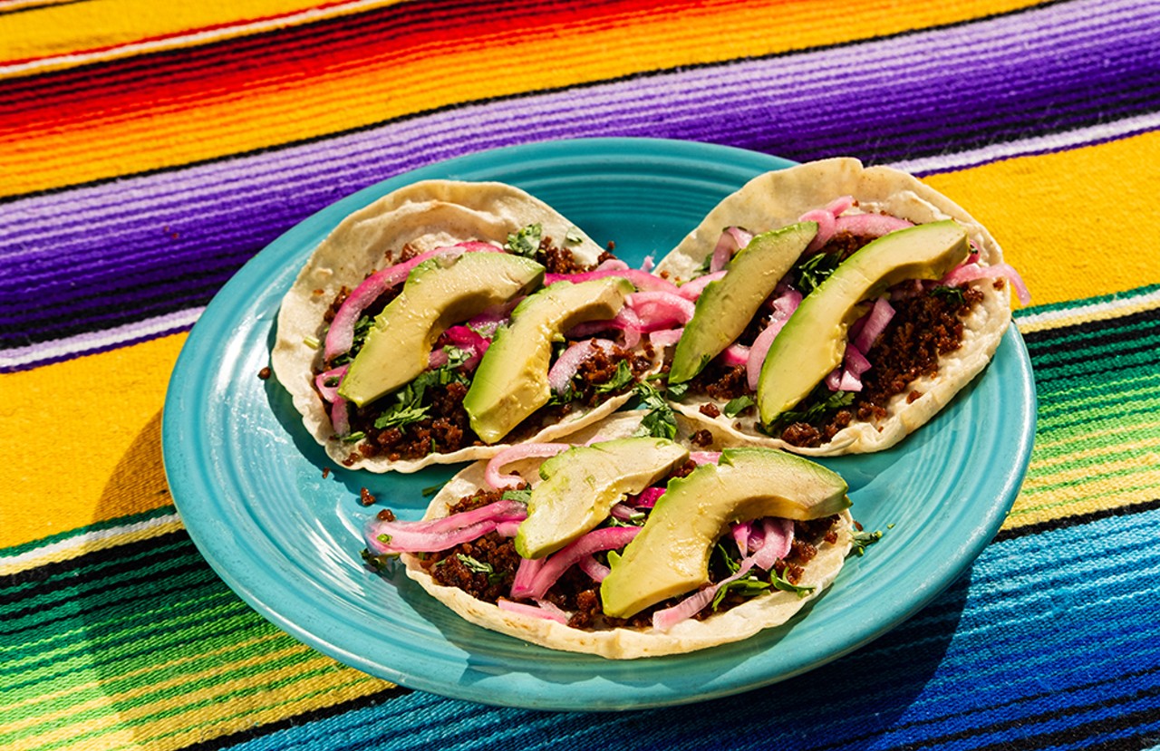 Carmelita’s Mexican Restaurant (special no. 2)
1280 Main St., Dunedin
8526 Old County Rd.-54, New Port Richey
7705 Ulmerton Rd., Largo
6218 66th St. N, Pinellas Park
Indulge in the flavors of Mexico with our exclusive Taco Week specials, available for a limited time only!
Special 2: Three Plant-Based Chorizo Tacos + House Margarita featuring Ghost Tequila for $12.00.  For our plant-based food lovers, we're offering two delectable chorizo tacos made with flavorful plant-based ingredients, served on fresh homemade corn tortillas and accompanied by a delightful house margarita.