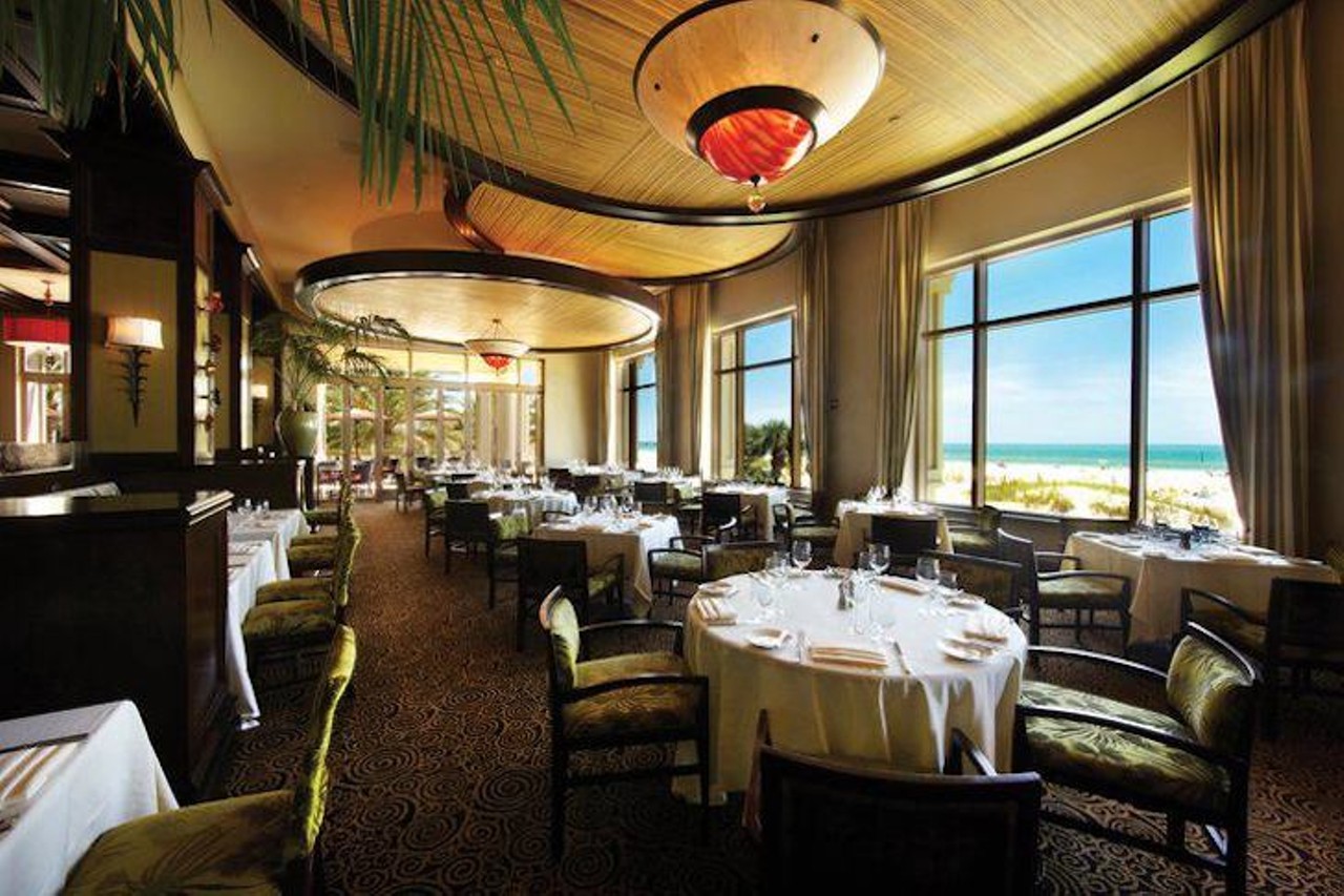  No. 31 Caretta on the Gulf   
500 Mandalay Ave., Clearwater Beach.
Caretta on the Gulf is the flagship restaurant at the Sandpearl Resort. It offers sophisticated cuisine with both indoor and outdoor views of sunset and breaking waves. Chef Lahma LaFon&#146;s menu is driven by the freshest seasonally inspired ingredients. The seafood and the Sunday brunch are particularly notable.
Photo via Caretta on the Gulf/Facebook