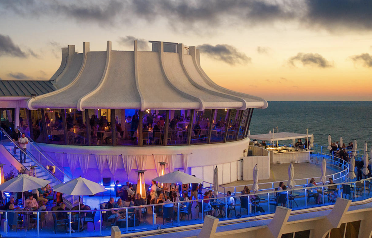 Spinners
5250 Gulf Blvd., St. Pete Beach. 727-360-1811
No obstructed views at this iconic revolving restaurant. Patrons can enjoy locally-sourced seafood that makes the ceviche and cedar key clams with a literal 360-view of Gulf Boulevard.
Photo via Spinners Website