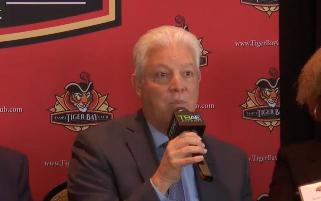 Mike Suarez speaks during a Tampa Tiger Bay Club forum earlier this month.