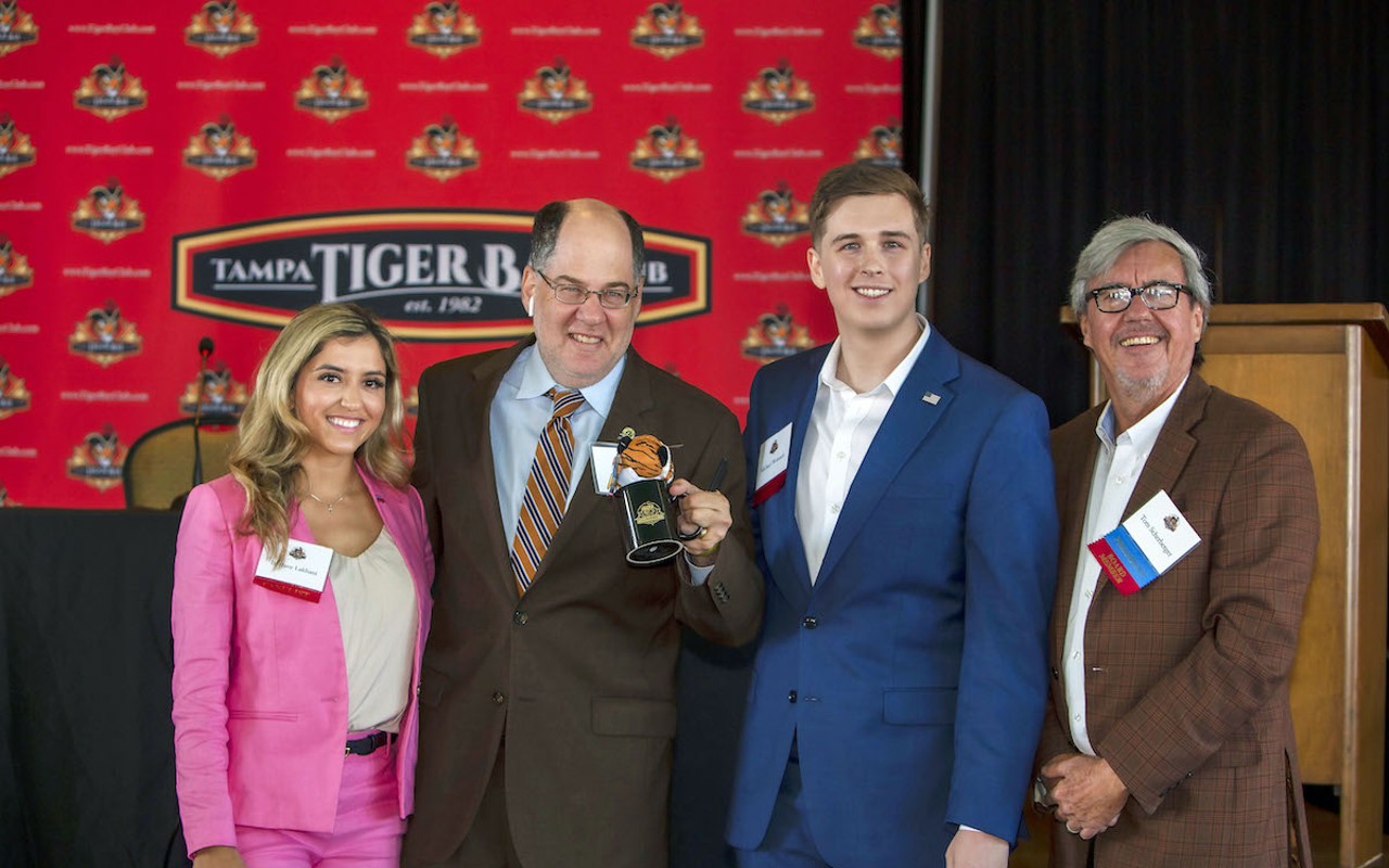 (L-R) Brittany Lakhani, Gary Dolgin, Michael Womack and Tom Scherberger at the October 2022 edition of Tampa Tiger Bay Club.