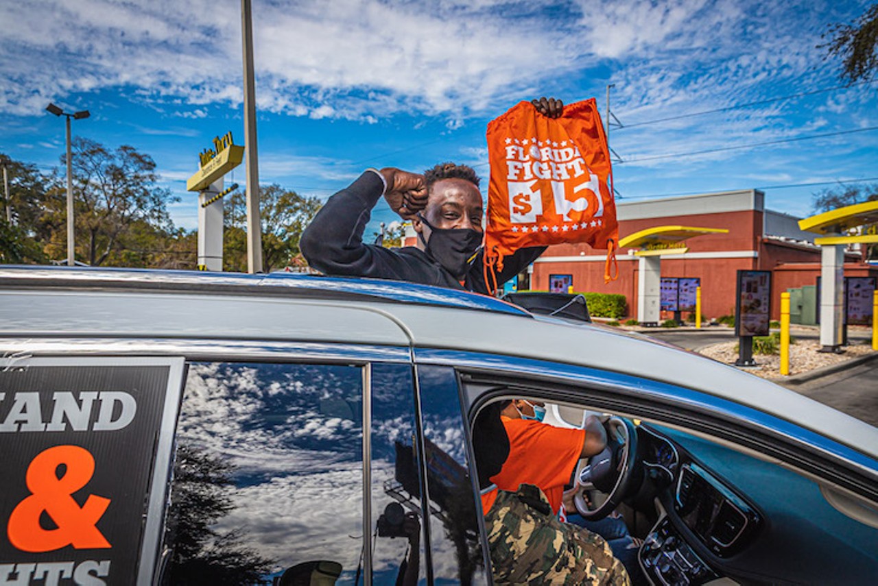 Tampa workers call for federal $15 minimum wage and honor devoted labor activist Martin Luther King Jr.