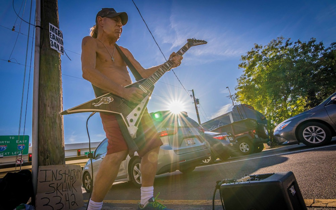 Tampa's shirtless busker 'Skunk' is building a new life one heavy metal riff at a time