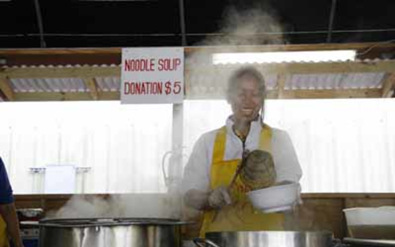 SOUP KITCHEN: Pick your meat, noodle and veggies and the volunteers do the rest.