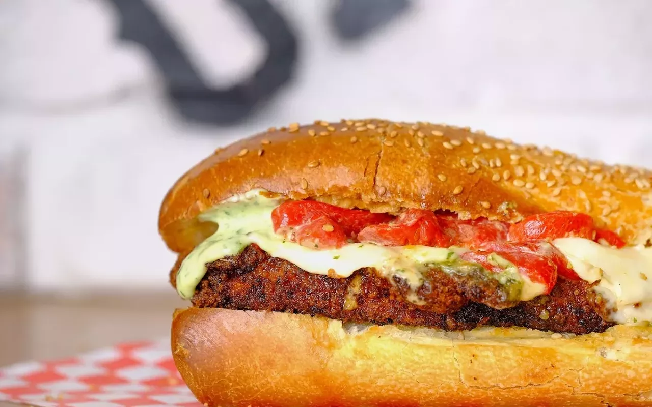 Cousin Vinny's Sandwich Co.'s 'That Louie,' which is a hand-breaded chicken cutlet, housemade pesto aioli, red peppers, and mozzarella.