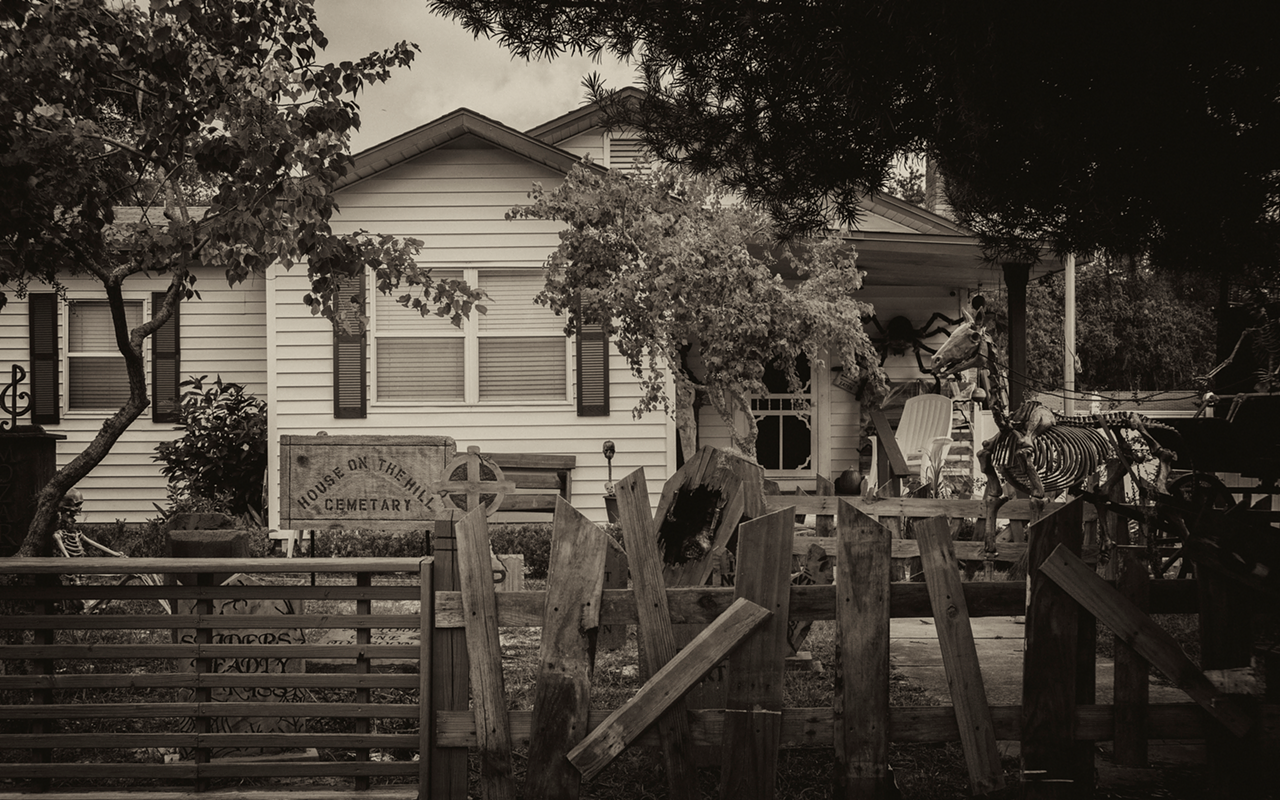 Kathleen Barbiere's House on the Hill. Image converted to black and white using vintage filters in Silver Efex.