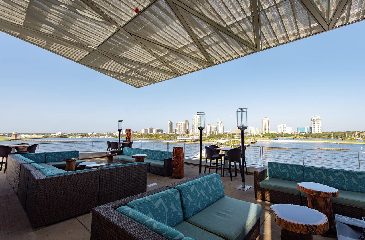 Pier Teaki
800 2nd Ave. NE, St. Petersburg, 727-513-8325
Feel like your feed is missing something? That something might be downtown St. Petersburg’s skyline with a golden hour cocktail at Pier Teaki. At the end of St. Pete’s new(ish) pier, Pier Teaki delivers a view unlike any other in the city. Guests can enjoy anything from a Maui Mule to the “Kill the Pain” cocktail.
Photo via Pier Teaki/Facebook