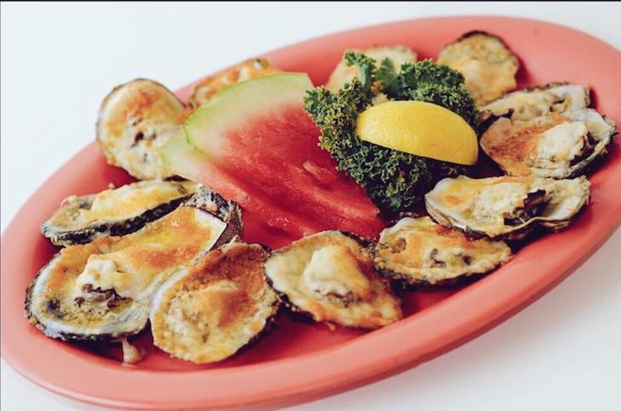 PJ&#146;s Oyster Bar
7490 Gulf Blvd. St. Pete Beach, FL
Open seven days a week from 11 a.m.-10 p.m. PJ&#146;s Oyster Bar may not have a specific happy hour special, but that $13.99 for a dozen oysters sure is a deal worth smiling about. You&#146;re going to need a drink with those oysters, so make sure to check out PJ&#146;s wide variety of brews. 
Photo via PJ&#146;s Oyster Bar/Facebook