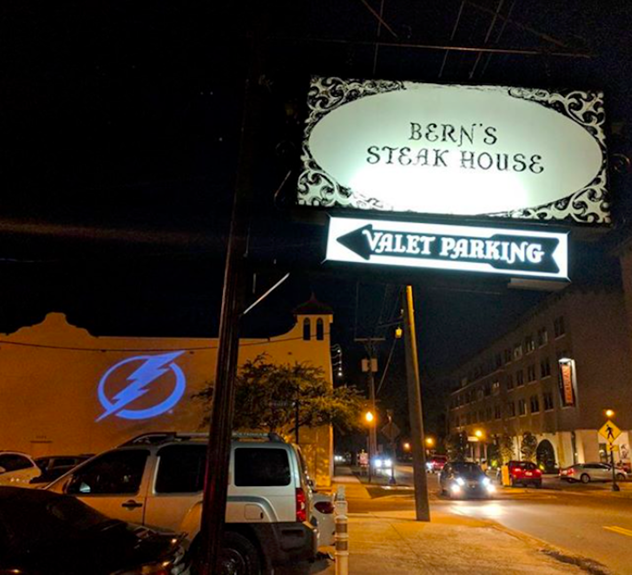 Bern's Steak House  
1208 S. Howard Ave., Tampa, 813-251-2424 
Booked out for days and weeks at a time. These steaks are worth the wait. Servers weave in and out like ghosts refilling glasses and swapping silverware.
Photo via Bern's/Facebook