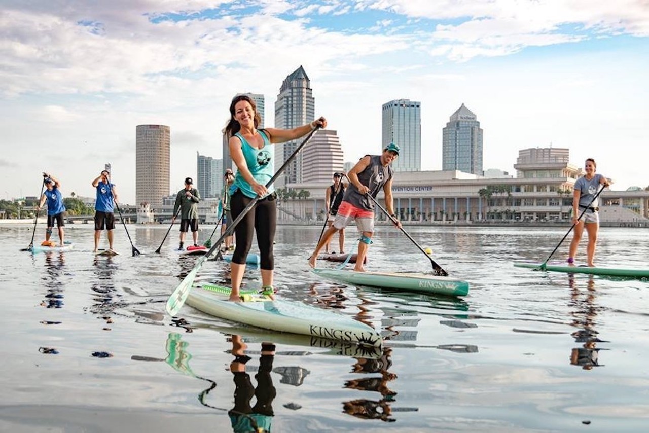 Go stand-up paddleboarding with Urban Kai
Multiple locations, 813-598-1634
Urban Kai has multiple locations, so you can choose whether or not to paddle the mangroves of St. Pete, or scoot along the bay and view the sights of downtown Tampa, either with or without a guide. There are also new docks to launch from by the Armature Works food hall in Tampa Heights. 
Photo via Urban Kai website