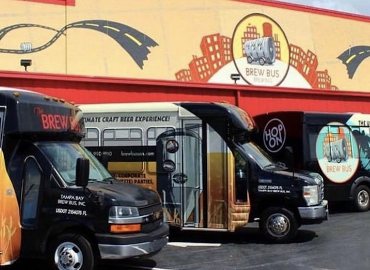 Take a tour of local breweries on the Tampa Brew Bus
Location varies, 813-990-7310
Public or private tours are available as part of this introduction to the local brewery scene. The routes can include stops at up to seven breweries such as Pour House or Tampa Bay Brewing Co.
Photo via Brew Bus/Instagram