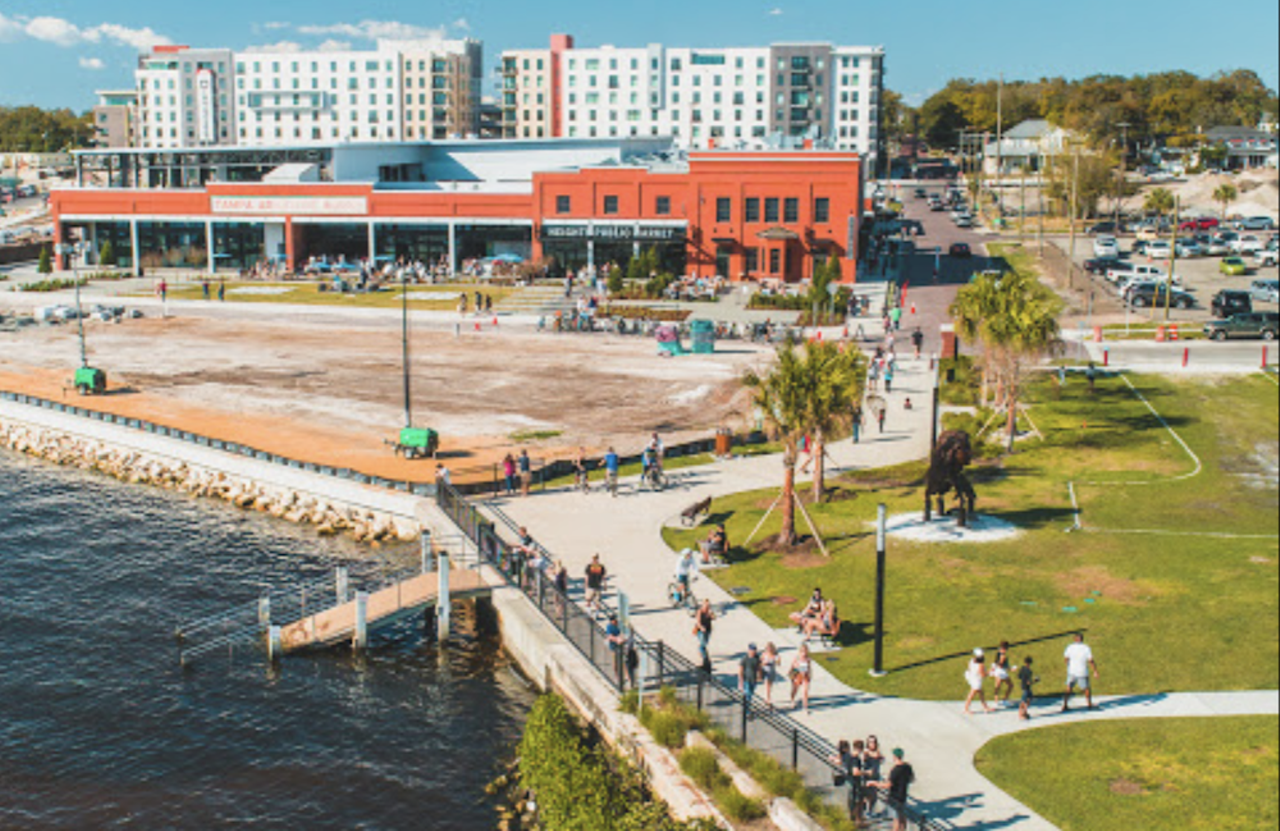 Get lunch at Armature Works and explore the River Walk
1910 N Ola Ave., Tampa, 813-250-3725
The picturesque food hall has a view of the Tampa skyline that can’t be beat. Afterwards, you can walk off your Bake N’ Babes “Sleazy Brownie” as you make your way through the Riverwalk trail. 
Photo via Google Maps