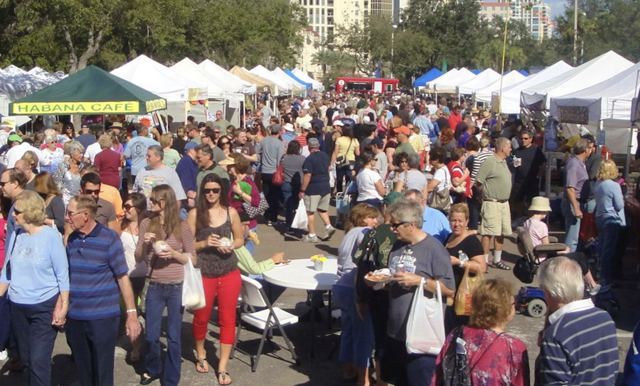 Explore the Saturday Morning Market in St. Pete
100 1st St. SE, St. Petersburg, 727-455-4921
Housing the goods of local farmers, a variety of artisan food vendors, and many more global eats. The weekly street market—which runs seasonally—is your one-stop shop for supporting small businesses in the community. 
Photo via Google Maps