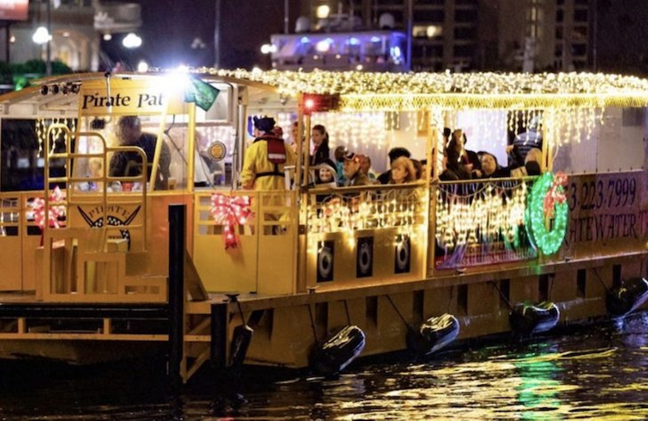  Pirate Water Taxi River of Lights&nbsp;&nbsp;
Boarding and Departure at Tampa Convention Center
Nov. 26-Dec. 30
The Pirate Taxi will be taking people on a boat tour of River of Lights for $20 a pop for the kids and $25 tickets for adults. Kids get to write a letter to Santa and send it through a &#147;mail buoy&#148; to the North Pole. Christmas Carols will be sung, and there's a pretty nice view of downtown Tampa.