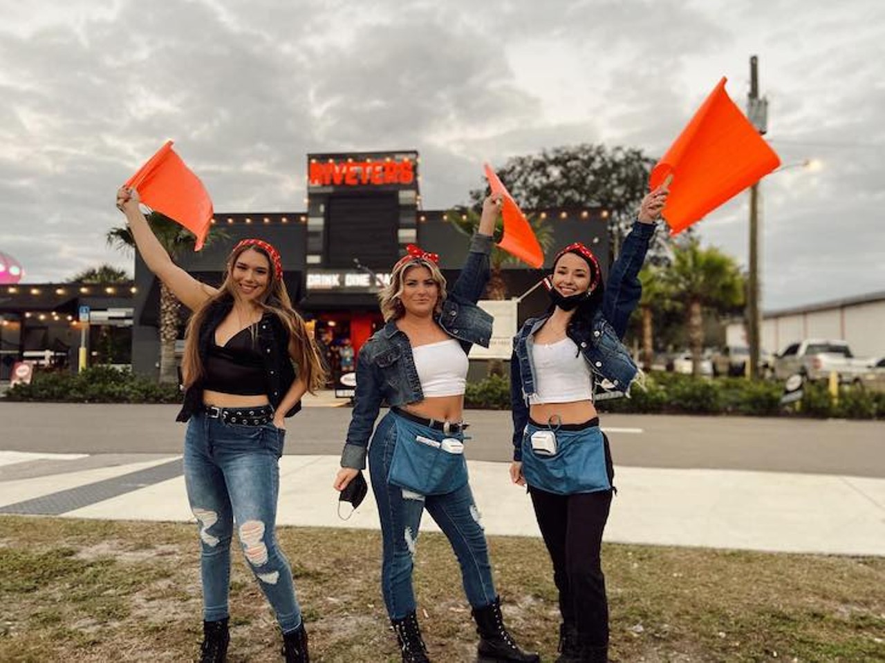 Riveters
2301 N Dale Mabry Hwy., Tampa, (813) 559-1450
As an ode to Rosie the Riveter, servers sport red bandanas and denim tops and are referred to as the bar's "Rosies."  The restaurant shoots for an elevated sports bar menu alongside a lineup of healthier options, with menu item names continuing with the theme&#150;Munition Mussels, Hellcat Wings and Propaganda Poutine.