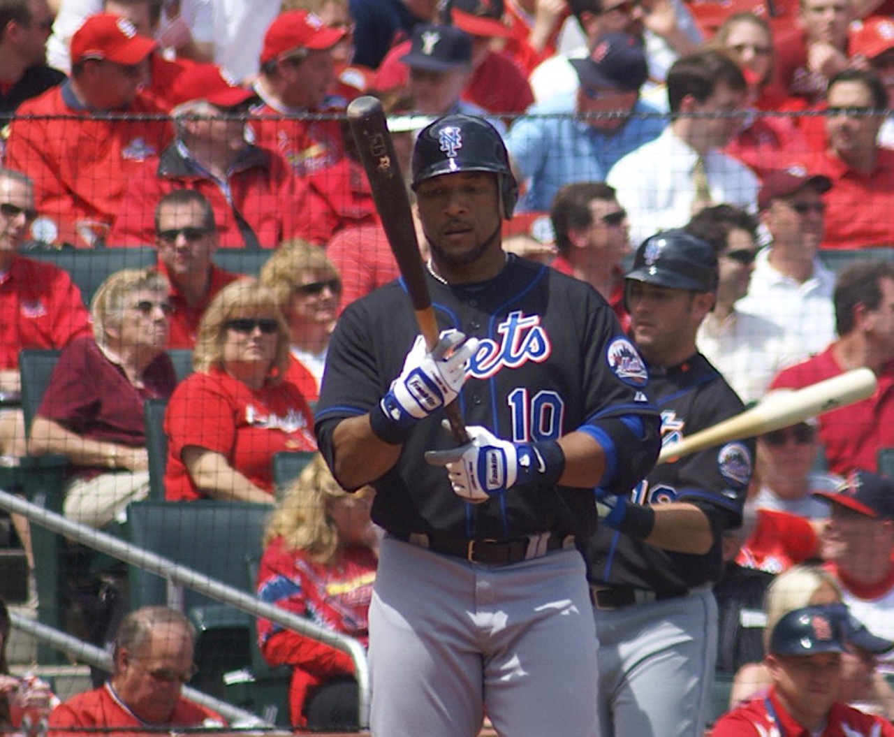 Gary Shefflied
That dude with the crazy batting stance, Gary Sheffield, was an alumnus of Hillsborough High. There was recently a viral video of the slugger hitting bombs while casually smoking a cigar with his son throwing batting practice. Pretty dope. 
Photo by UCinterntational via Wikimedia Commons