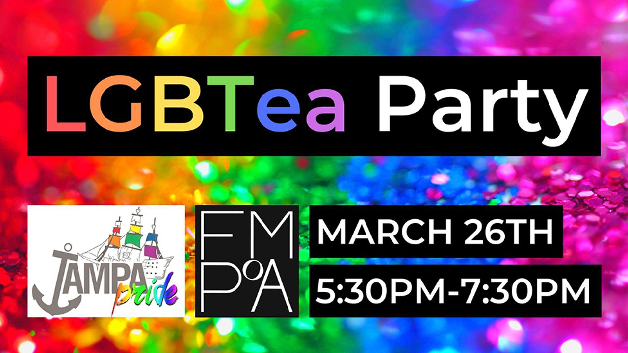 LGBTea PartyThis Tampa Pride event brings live body painting, Long Island Ice Tea, and photography together at the Florida Museum of Photographic Arts in Tampa.Tues., Mar. 26, 5:30-7:30 p.m.
Photo via the Facebook event page