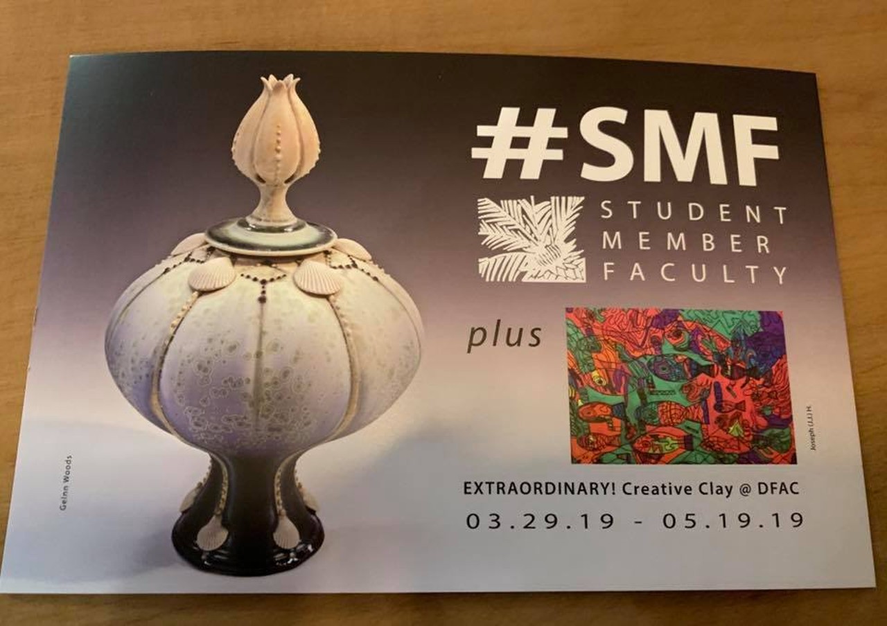 It&#146;s a double opening at the Dunedin Fine Art Center!See some pottery from St. Pete&#146;s Creative Clay artists in Extraordinary: Creative Clay at DFAC, and check out what DFAC students, members, and faculty made this year at #SMF.Opening reception Fri., Mar. 29, 6-8 p.m.
Photo via the Facebook event page