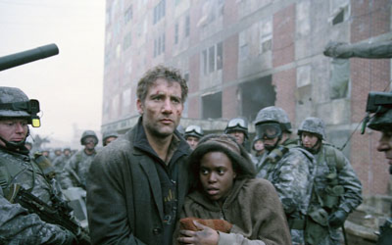LAST HOPE: Theo (Clive Owen) tries to shelter Kee (Claire-Hope Ashitey) in Alfonso Cuarón's latest, Children of Men.