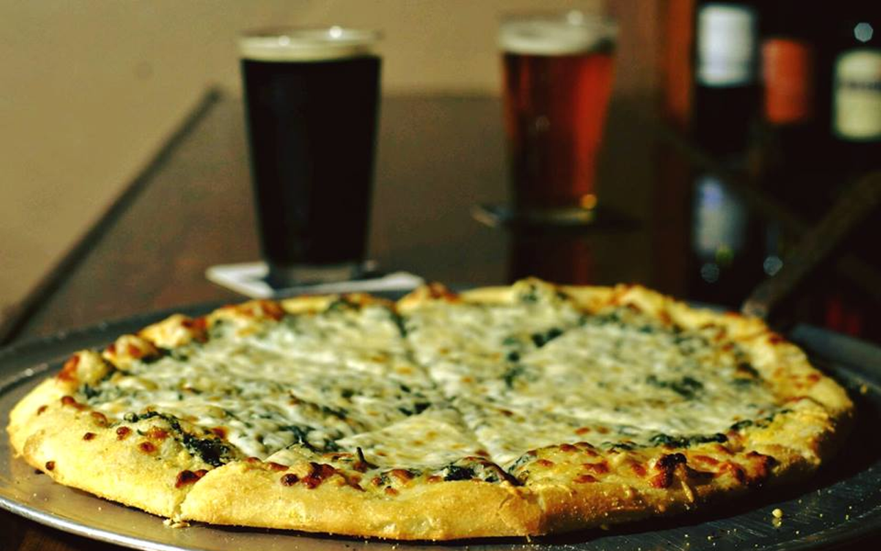 Fourteen-inch pizzas are among The Raven's varied pub grub options.