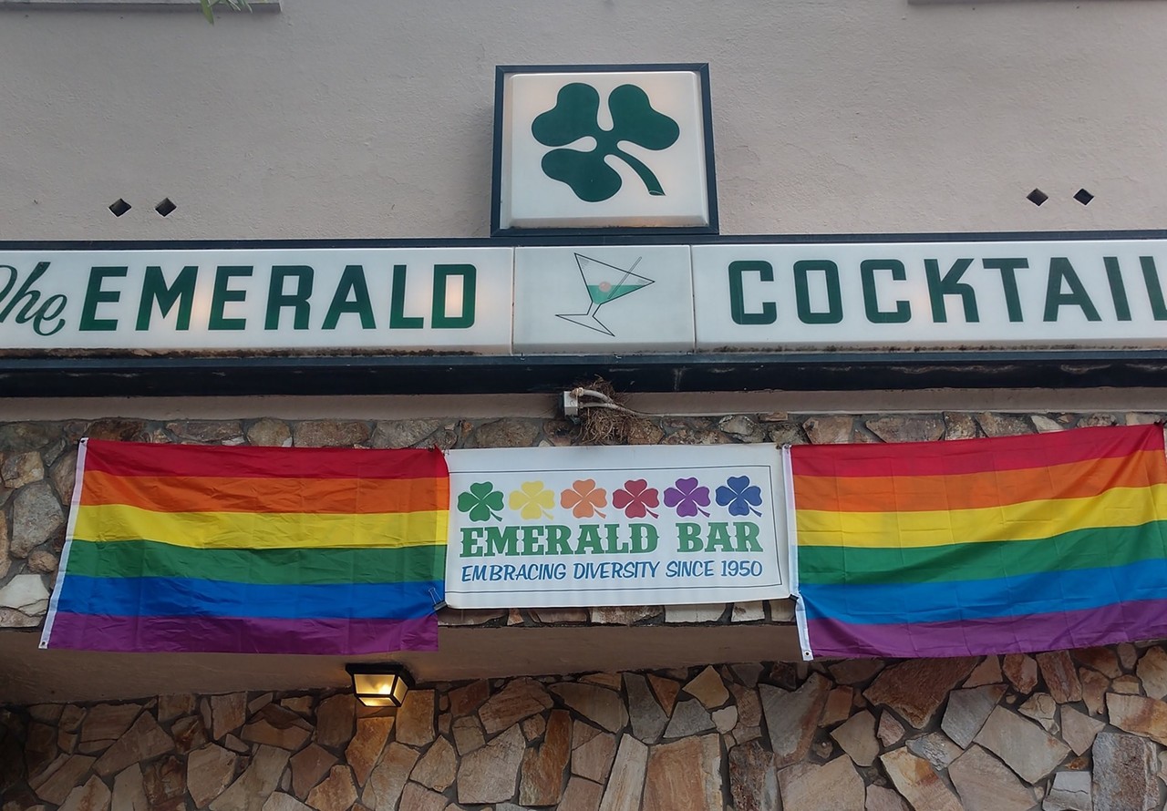  The Emerald 
550 Central Avenue North, St. Petersburg, FL 33701,  (727) 898-6054 
The 600 block on Central has pushed out a lot of the original, homey businesses, but the Emerald remains tenacious. It has cheap beer, a jukebox, and absolutely no frills or BS. Be prepared to smell like smoke when you leave. 
Photo via  The Emerald/Facebook