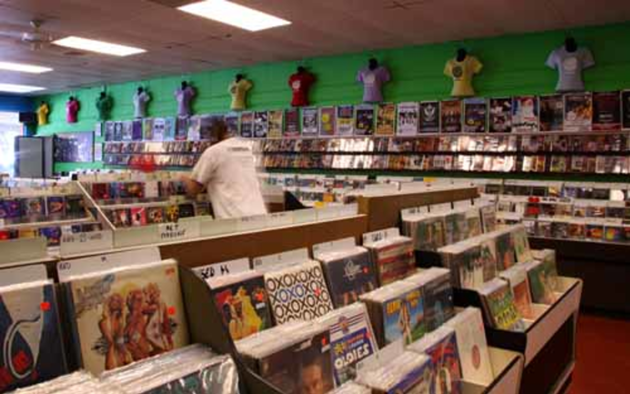 The calm before the storm at Daddy Kool, one of several local indie music stores that takes part in Record Store Day on Saturday.