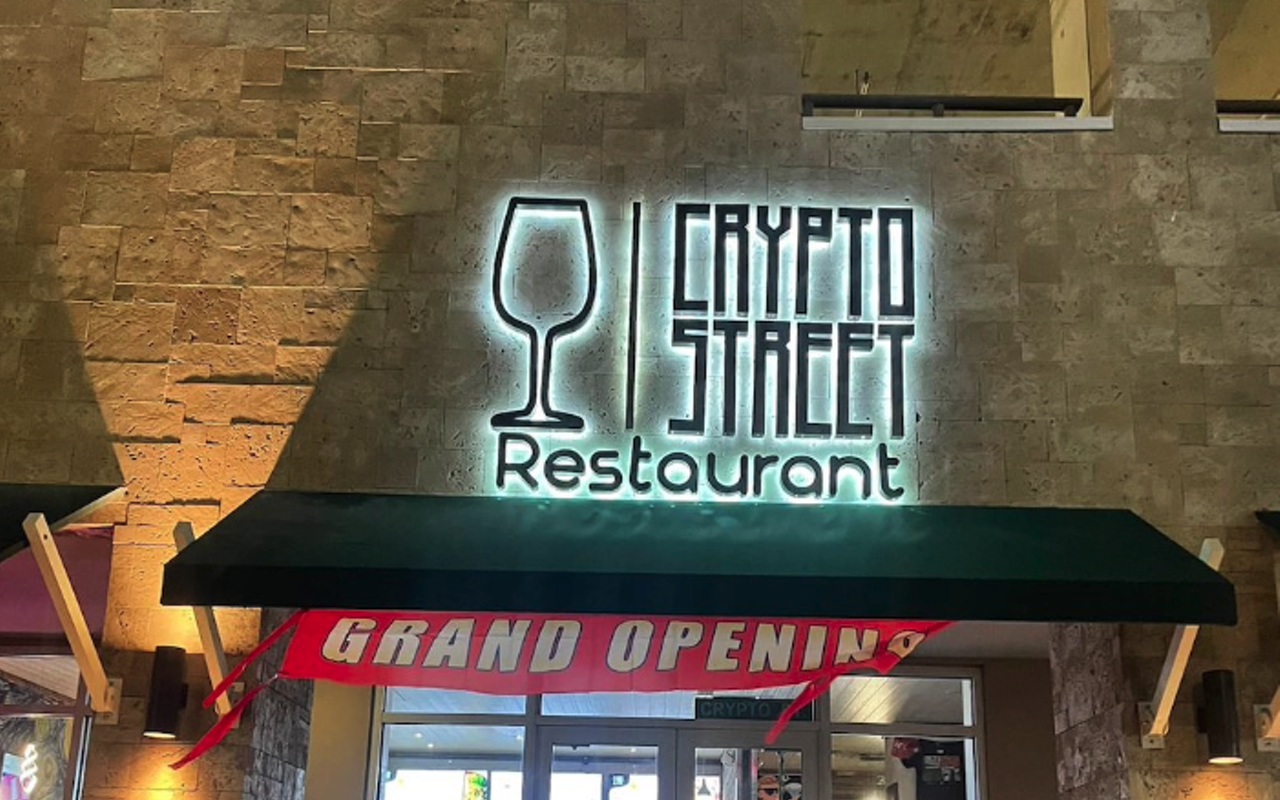 Crypto Street in Clearwater Beach, Florida.