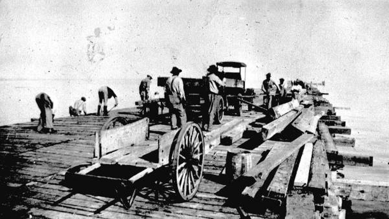 Rebuilding the pier after the 1921 hurricane - Saint Petersburg, Florida, 1921.
