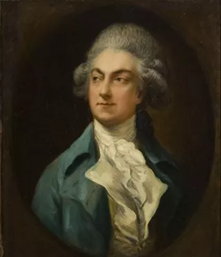 Thomas Gainsborough, (British, 1727&ndash;1788), Portrait of Ga&euml;tan Apolline Balthazar Vestris, ca. 1781, Oil on canvas, 12 &frac12; x 10 ⅜ in., Bequest of Edmund L. Murray, 1983.1