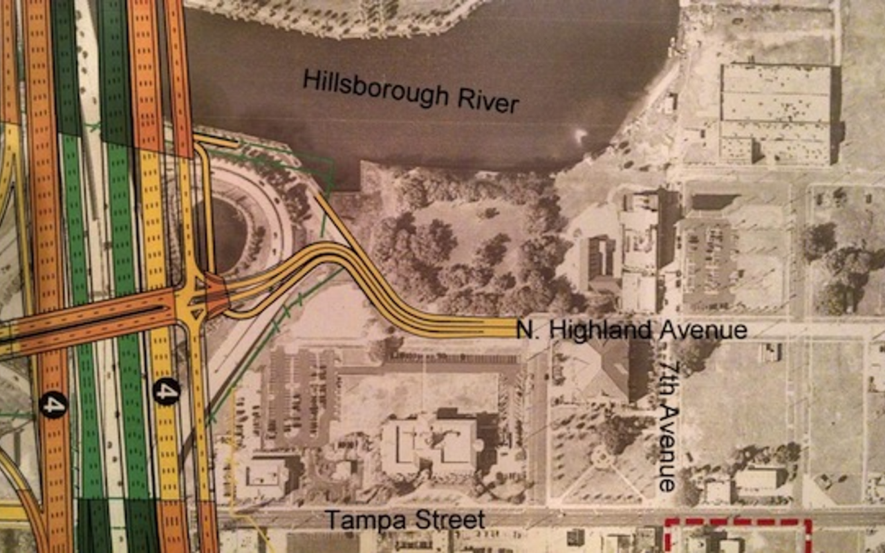 A graphic shown during a Jan. 29 FDOT meeting shows the proposed Highland Avenue on/off ramp.