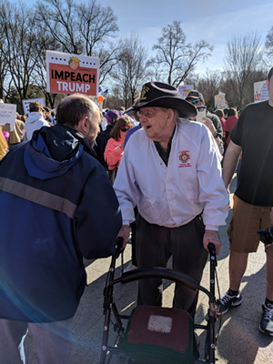 A WWII veteran attending the People's March - Marie Sinkhorn