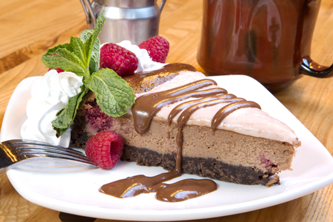 Raspberry chocolate cheesecake made with a Founders Brewing porter. - Chip Weiner