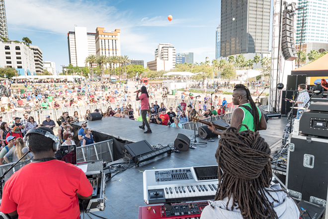 Shamarr Allen and the Underdawgs play Gasparilla Music Festival in Tampa, Florida on March 11, 2017. - Joe Sale c/o Gasparilla Music Festival
