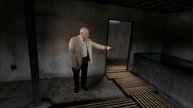 Pinchas Gutter returns to the Majdanek concentration camp to walk us through the gas chambers in The Last Goodbye - PHOTO COURTESY OF USC SHOAH FOUNDATION