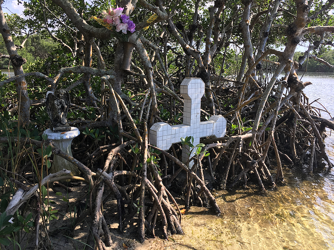 Cockroach Bay's mystery goes back to the 16th century — did Panfilo de Narvaez ever visit this part of Tampa Bay? — but the cross probably hasn't been there *quite* that long. - Cathy Salustri