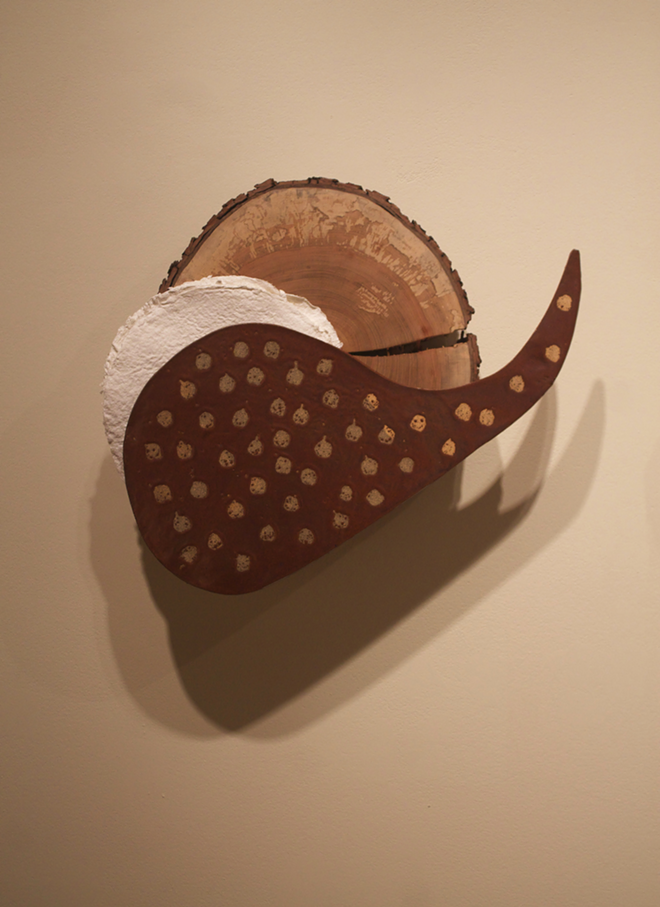 Naïve Pretentions; wood, paper, and ceramic, 17 x 21 in. (approx.); 2015 - Ina Kaur