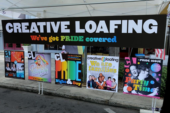 CL Creative Director Todd Bates created this installation of recent Pride Issue covers. - DrunkCameraGuy