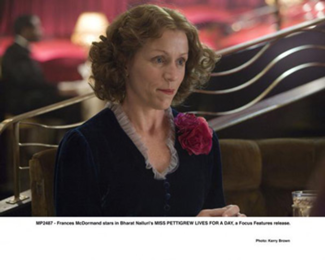 EVERYTHING'S ROSY: Frances McDormand is a social secretary with a gift for healing love lives in the period piece Miss Pettigrew Lives for a Day. - Focus Features