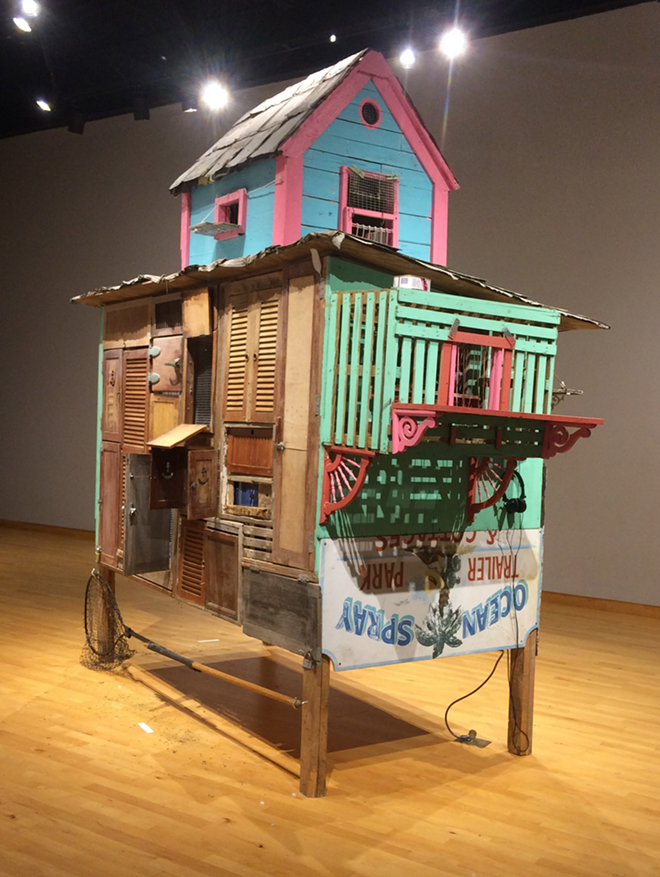 Pigeon Loft; 2012-13; reclaimed wood, roofing and construction materials; 168 x 120 x 72 in.; Collection of Laura Lee Brown and Steve Wilson, 21c Museum Hotel - Duke Riley