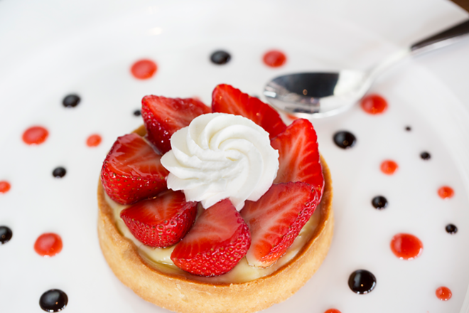 One of the Tampa eatery's dreamy-looking strawberry tarts. - Chip Weiner