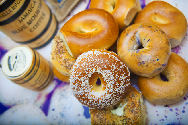 BAKE ME, WAKE ME: A selection of St. Pete Bagel Co.’s Best of the Bay-winning bagels. - SHANNA GILLETTE