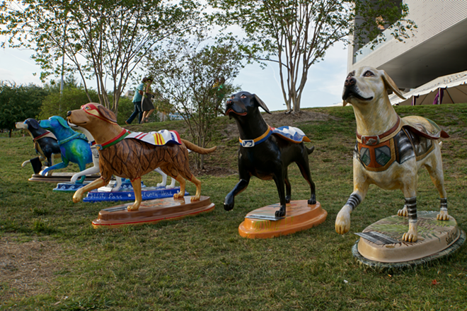 Superheroes on Parade guide dog sculptures in Curtis Hixon Park. - Jennifer Ring