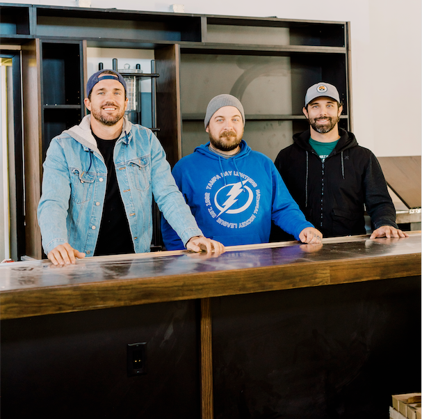Owners Logan Payne, Taylor Caum and Ricky Coston (L-R) are set to fill Seminole Heights' need for a sports bar. - COURTESY OF SOCIAL HOUSE