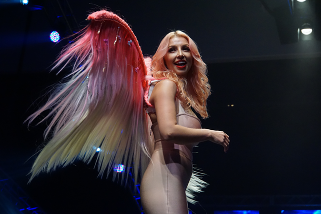 The designer wears wings made of... angel-hair? - Jennifer Ring