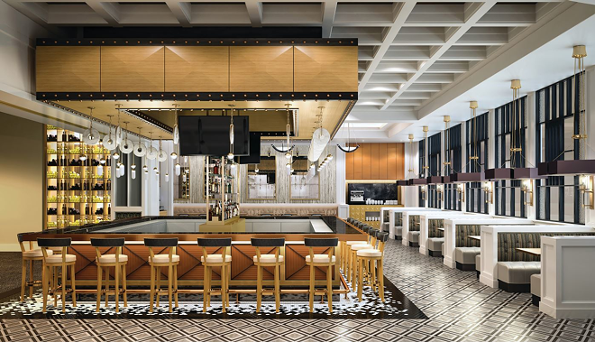 Driftwood beans and mosaic tiles are design elements of the new Rez Grill, opening next month. - Courtesy of Seminole Hard Rock