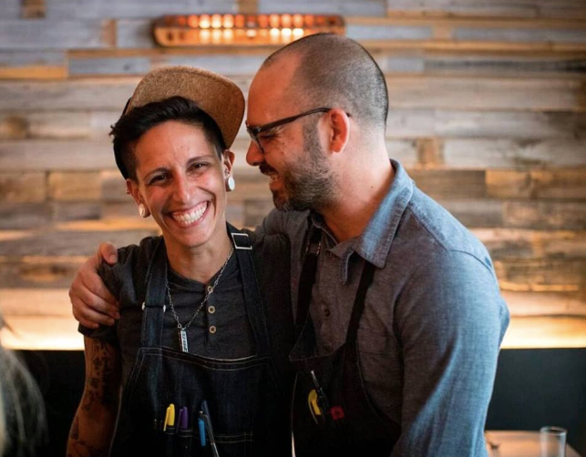 James Beard semifinalists, Chef Lauren Macellaro(L) with Chef Ferrell Alvarez(R) of Rooster & The Till. - PHOTO VIA THE READING ROOM/ FACEBOOK